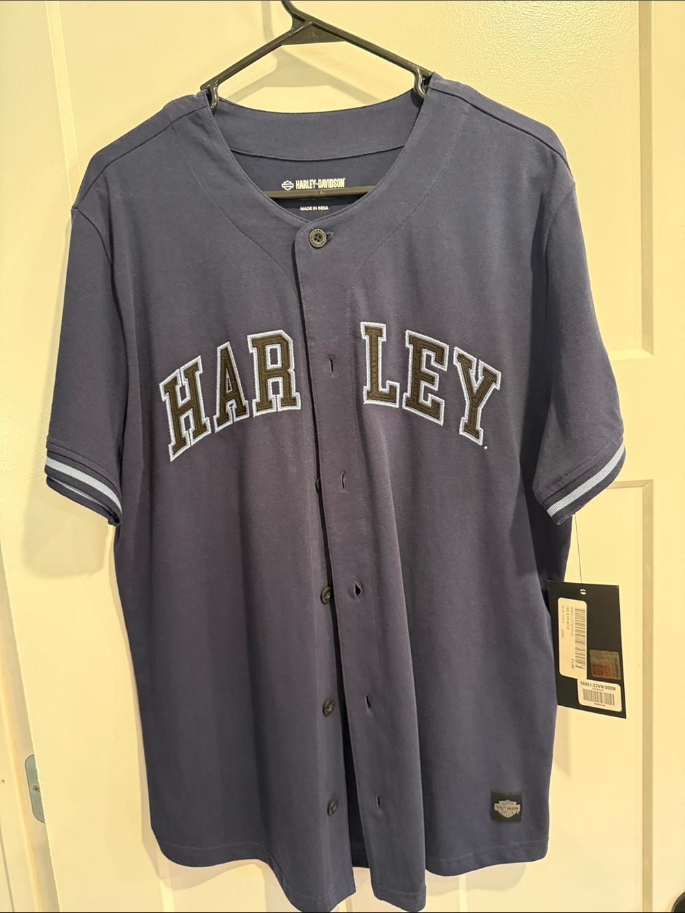 Harley-Davidson Navy Blue Button Front Baseball Jersey